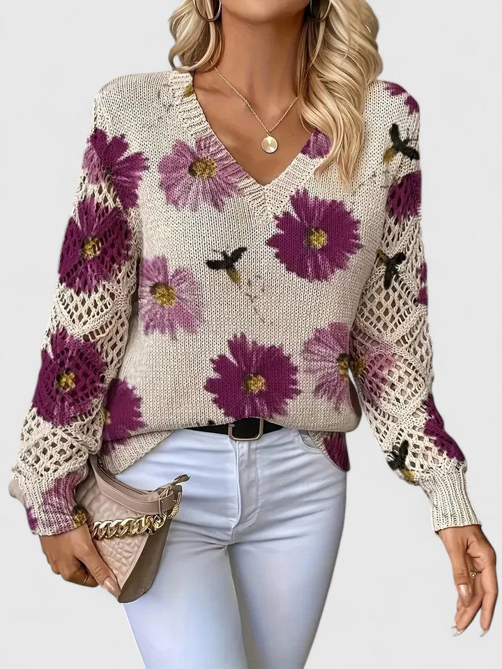 Aurelie | Pull élégant avec motif floral