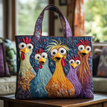 Sac Artisanal Poules Joyeuses - sac matelassé fait main