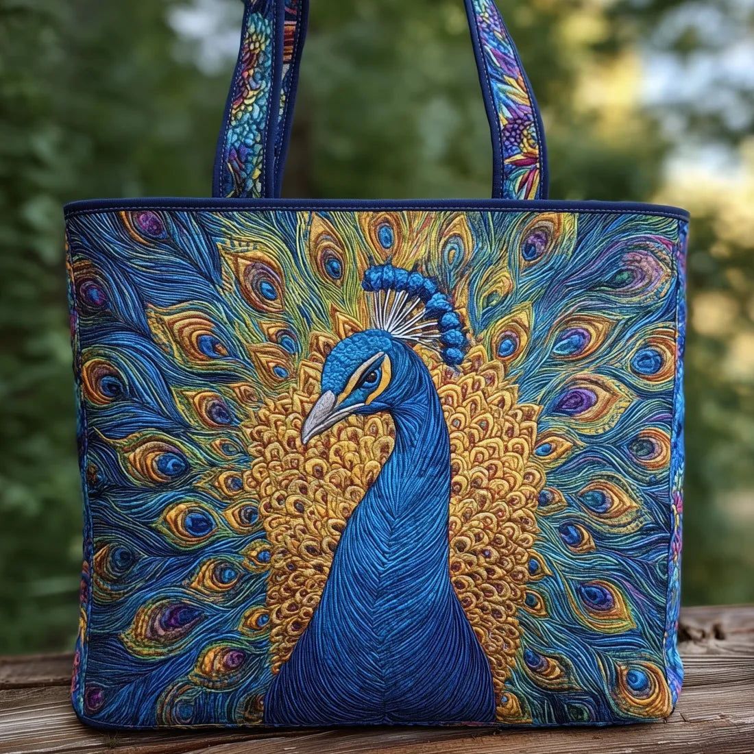 Sac Artisanal Paon Royal - sac matelassé fait main