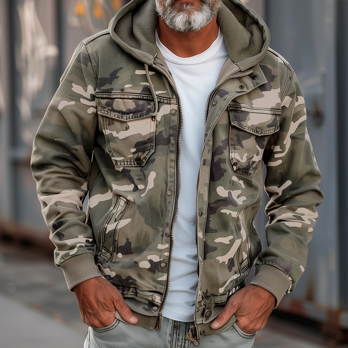 Séraphin – Veste en mélange de coton camouflage