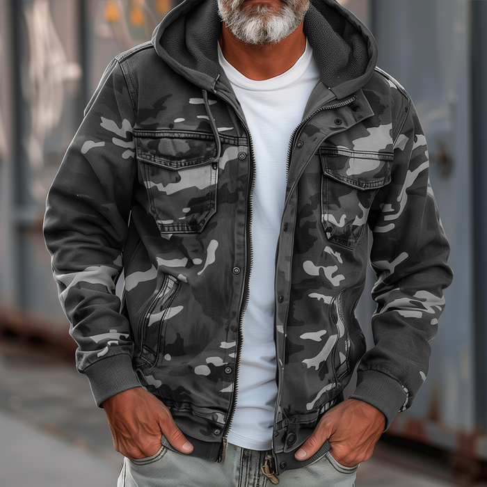 Séraphin – Veste en mélange de coton camouflage