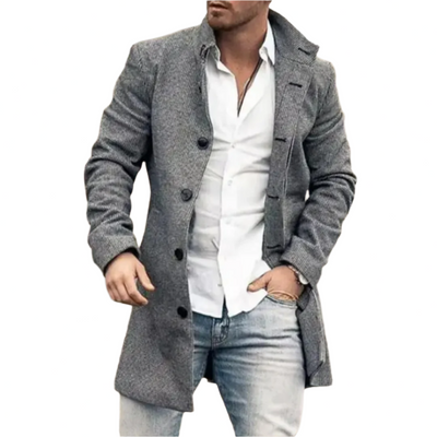 Mack | Manteau en laine élégant avec motif en chevrons