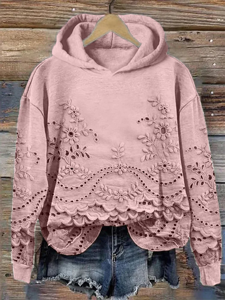 Eastwood and Bloom™ | Amélie – Sweat à capuche texturé floral