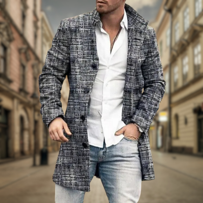 Mack | Manteau en laine élégant avec motif en chevrons