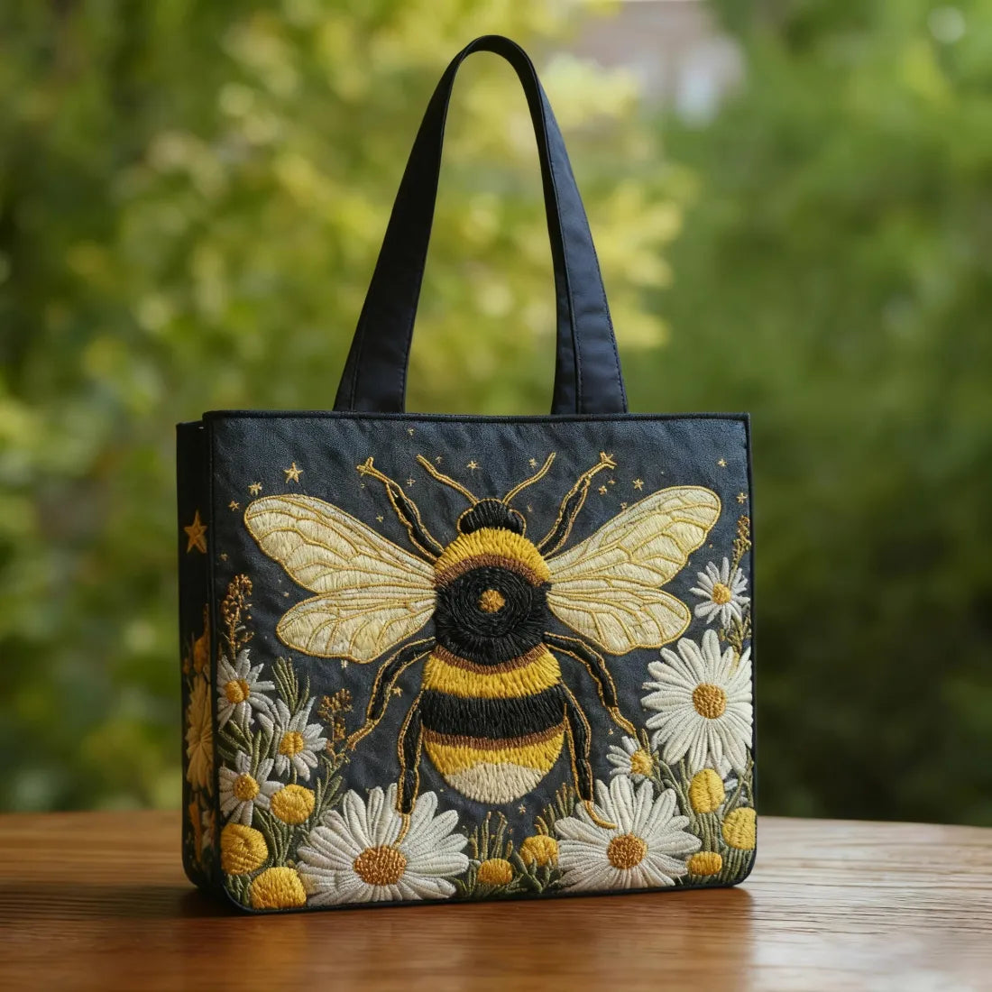 Sac Artisanal Abeille Étoilée - sac matelassé fait main