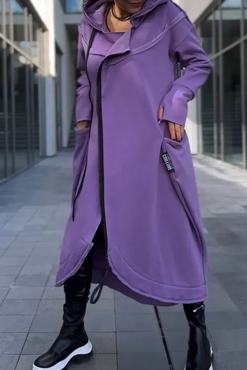 Émerence™ | HOODIE LONG AVEC FERMETURE ÉCLAIR EN TISSUS LÉGERS ET RESPIRANTS
