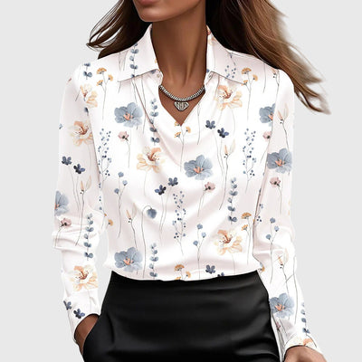 Sylvie | Blouse à l'éclat luxueux et col plissé