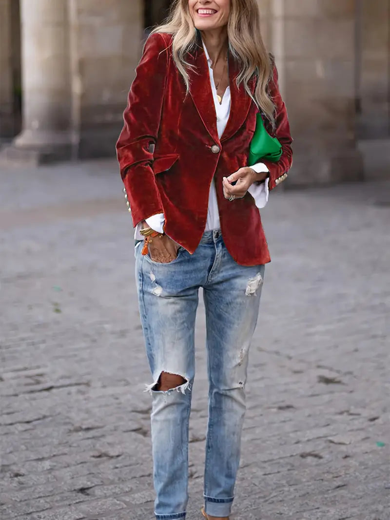JULISSA | VESTE EN VELOURS ÉLÉGANTE
