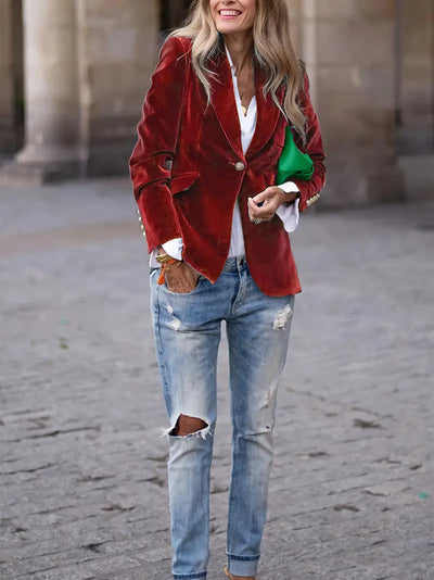 JULISSA | VESTE EN VELOURS ÉLÉGANTE