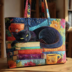 Sac Artisanal Chat Lecteur - sac matelassé fait main