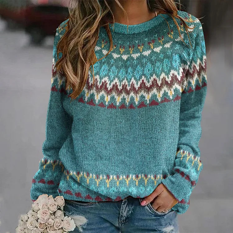 Peyton™ - Sweatshirt confortable avec motif rétro en vagues