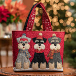Sac Artisanal Trio Schnauzers - sac matelassé fait main