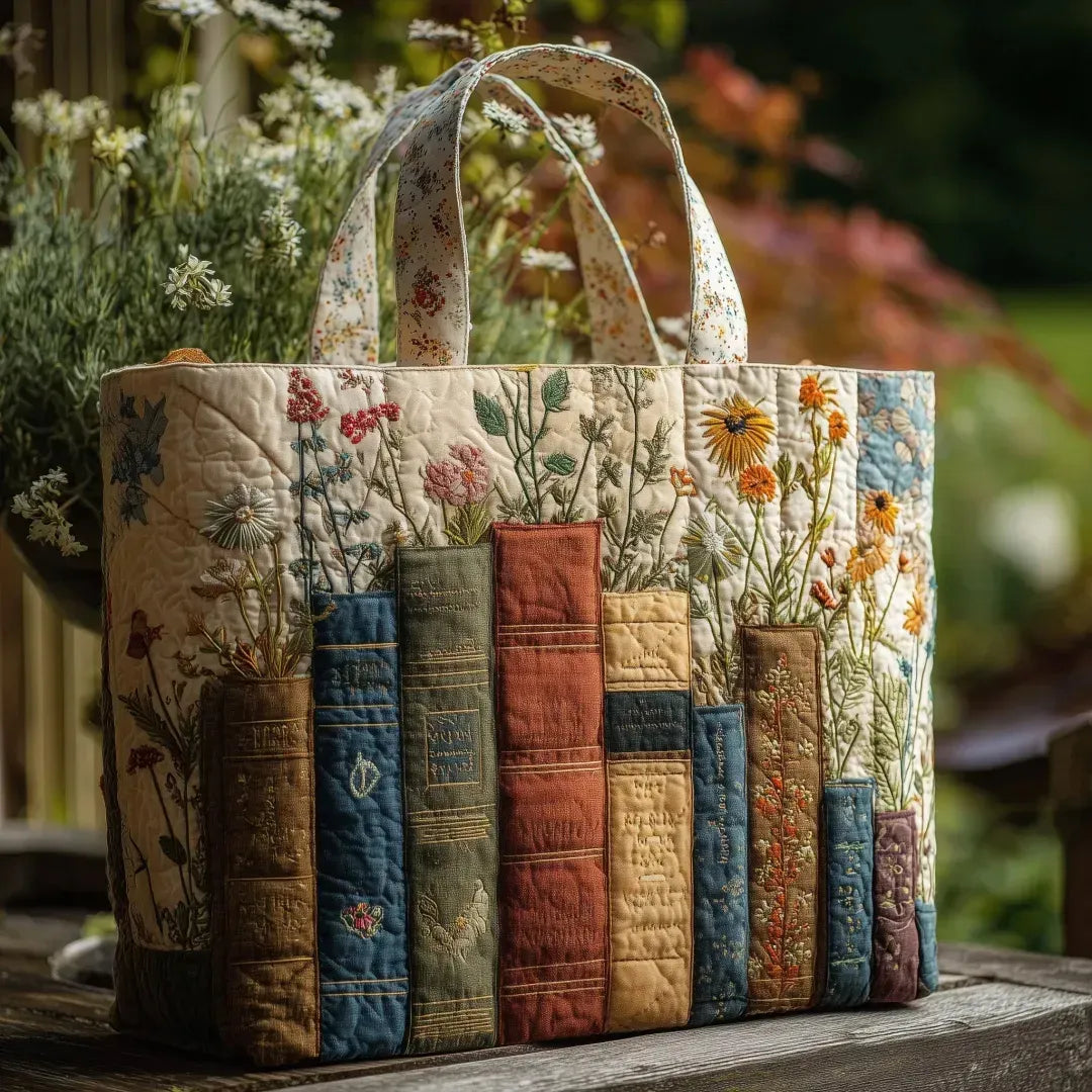 Sac Artisanal Herbier Littéraire - sac matelassé fait main