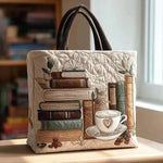 Sac Artisanal Café Littéraire - sac matelassé fait main