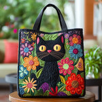 Sac Artisanal Chat Enchanté - sac matelassé fait main