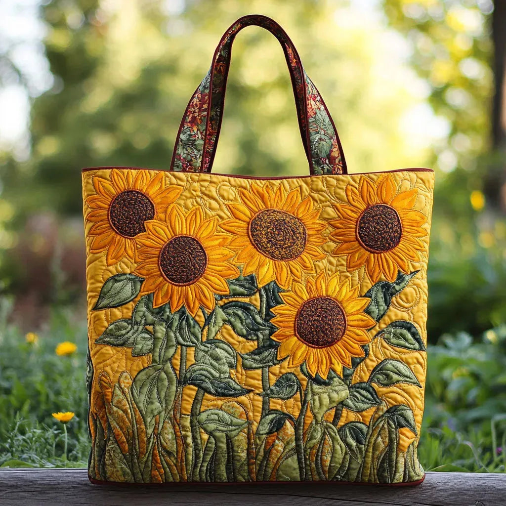 Sac Artisanal Tournesols Éclatants - sac matelassé fait main