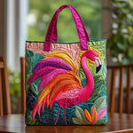 Sac Artisanal Flamant Tropical - sac matelassé fait main