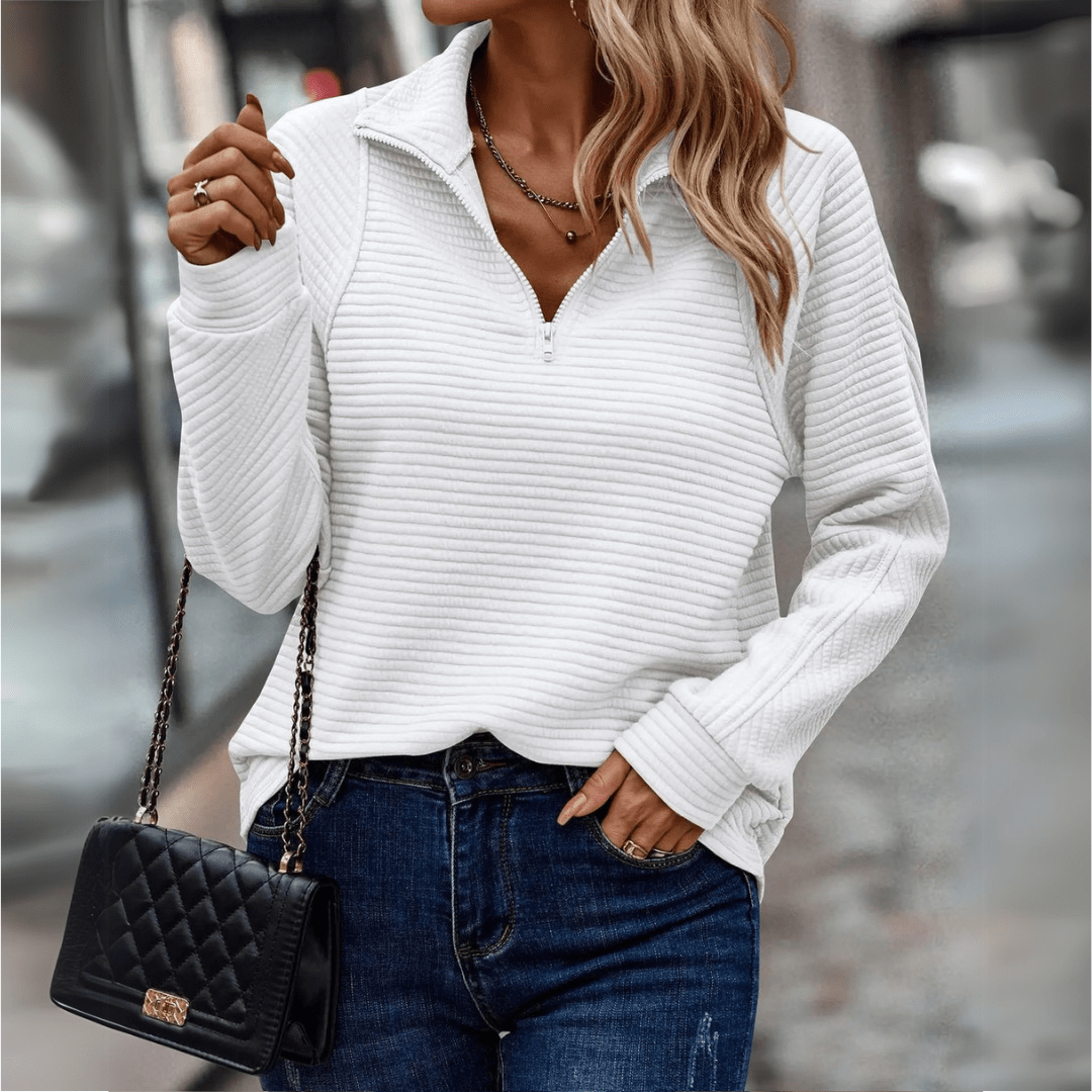 Jenica | Pull Chic à Col Zippé