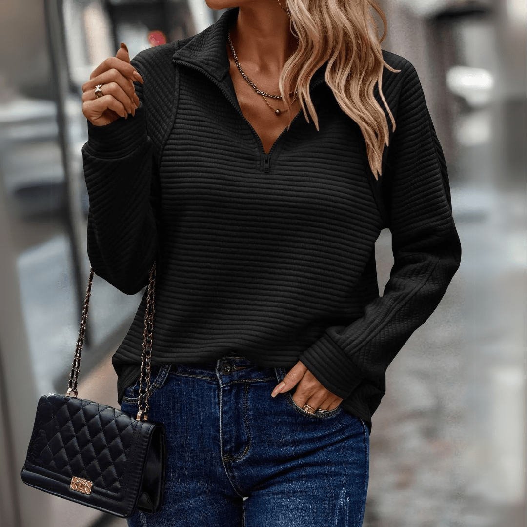 Jenica | Pull Chic à Col Zippé
