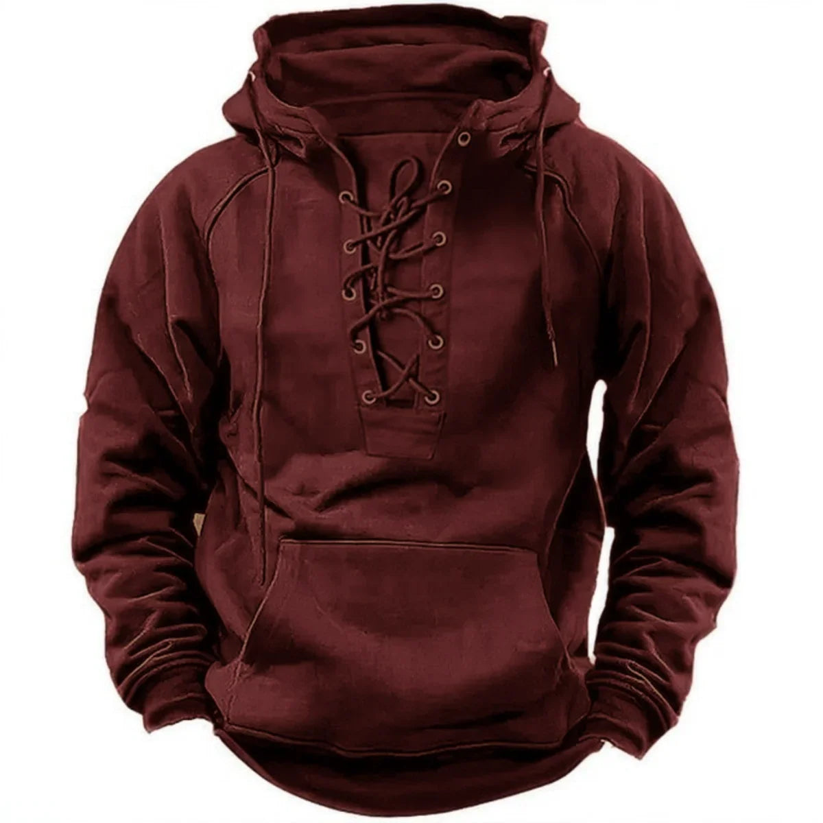 Léon™ – Sweat à capuche outdoor rétro à lacets, conçu pour l’automne et l’hiver