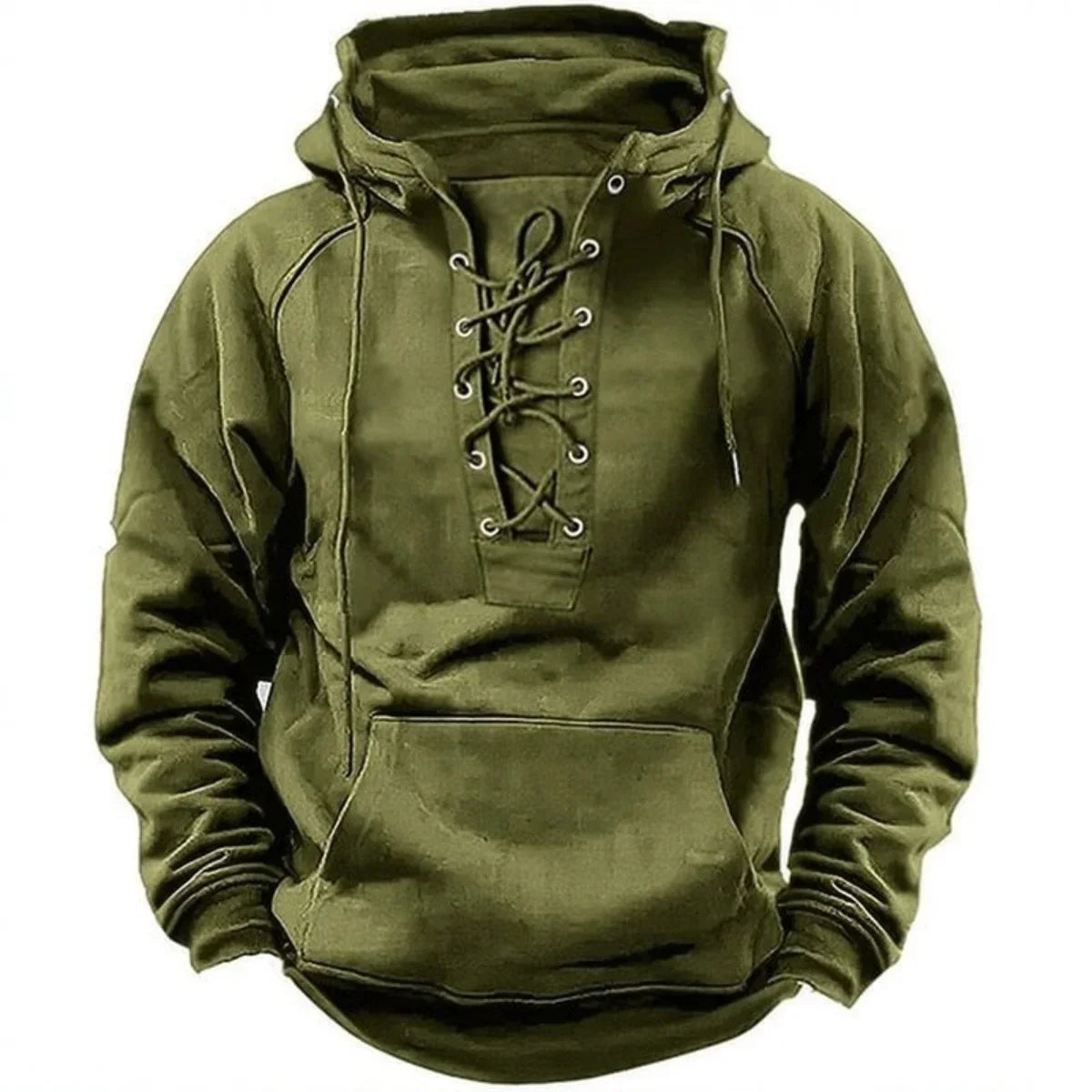 Léon™ – Sweat à capuche outdoor rétro à lacets, conçu pour l’automne et l’hiver