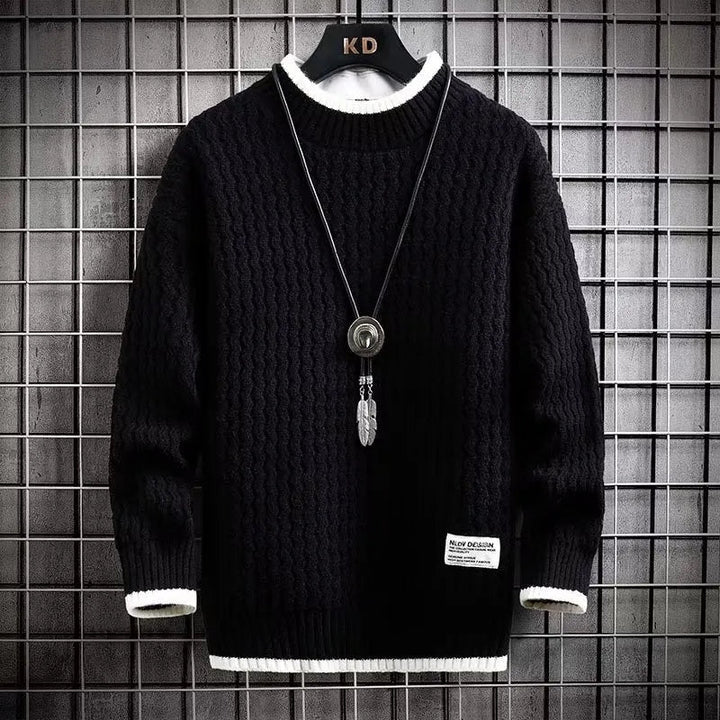 Levi | Pull col roulé en tricot à blocs de couleur