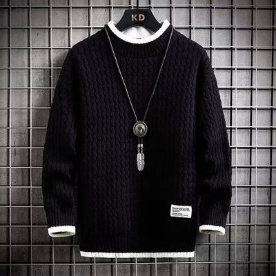 Levi | Pull col roulé en tricot à blocs de couleur