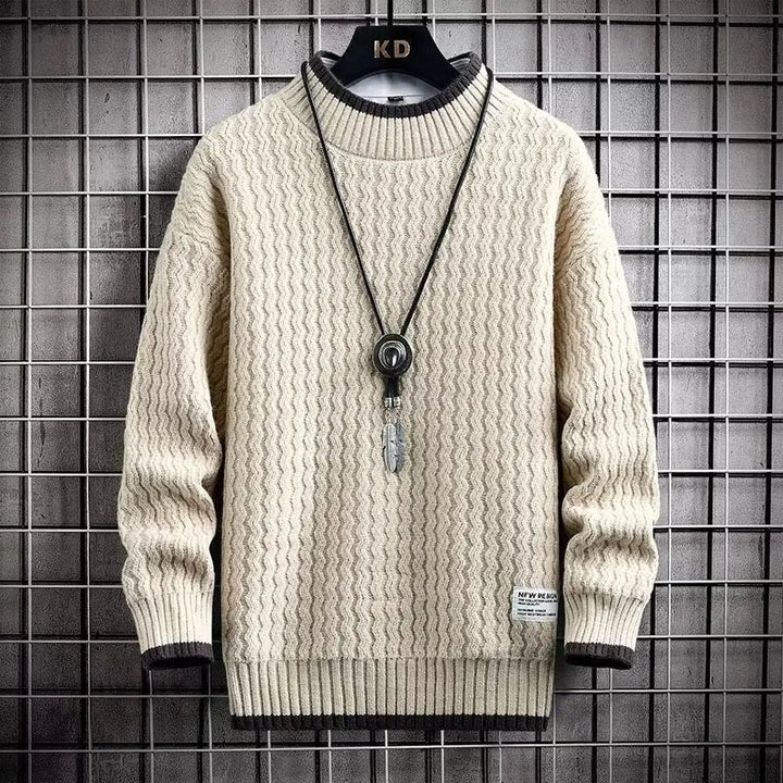 Levi | Pull col roulé en tricot à blocs de couleur