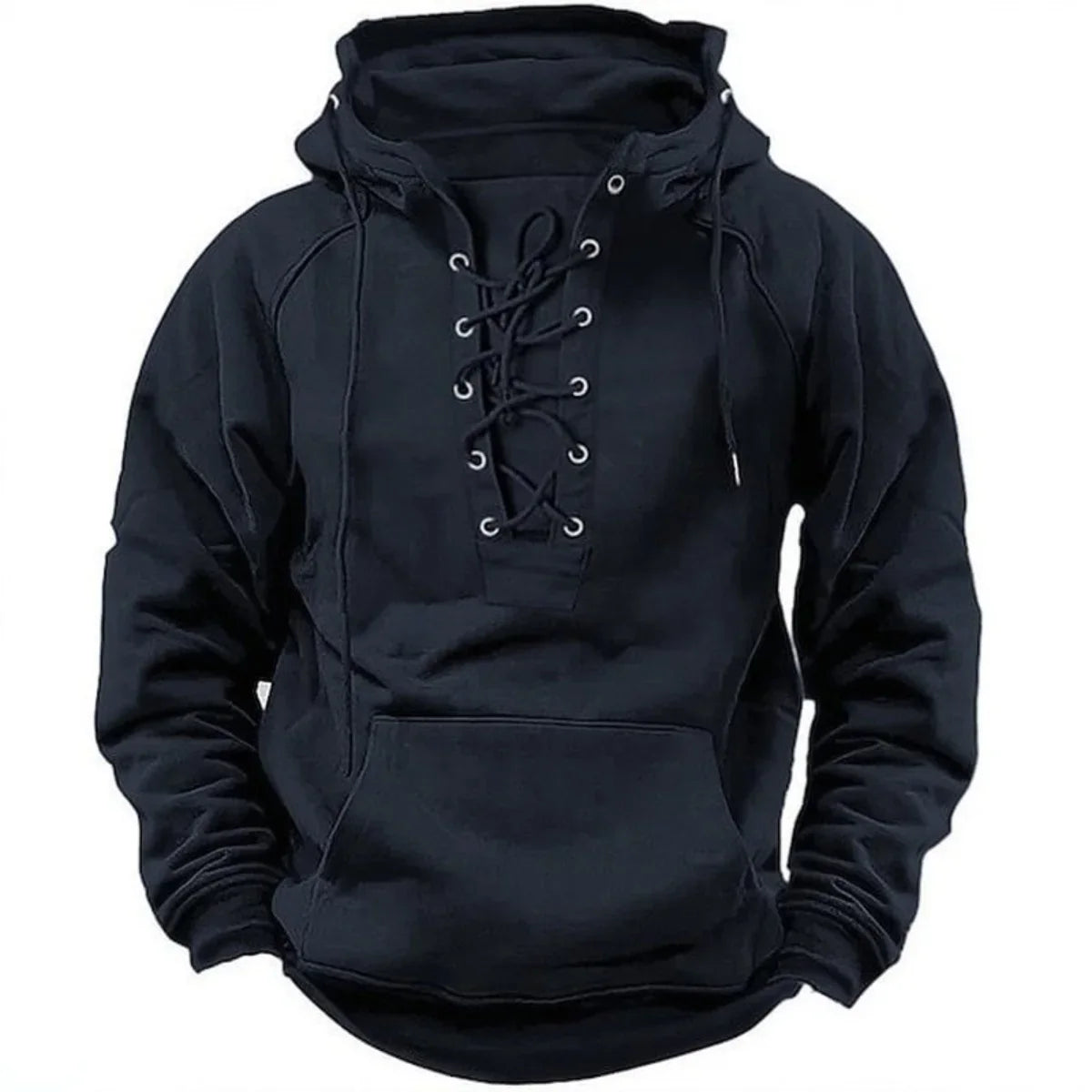 Léon™ – Sweat à capuche outdoor rétro à lacets, conçu pour l’automne et l’hiver