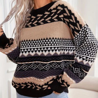 Haze™ | Pull en tricot rétro à contraste