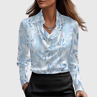 Sylvie | Blouse à l'éclat luxueux et col plissé