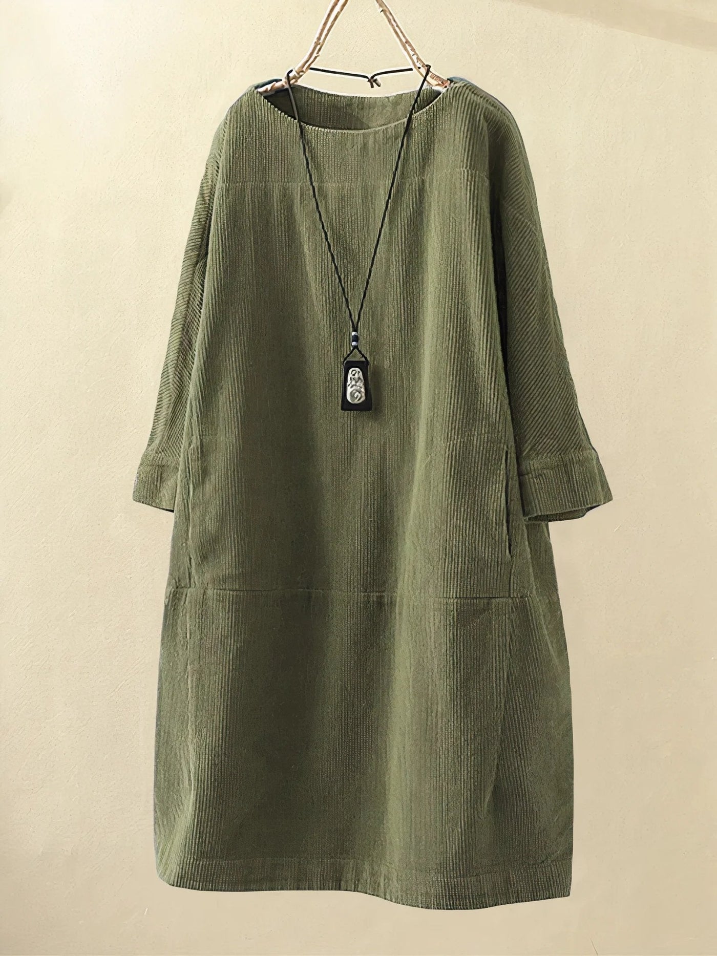 Laurine | Robe Tunique en Velours Côtelé