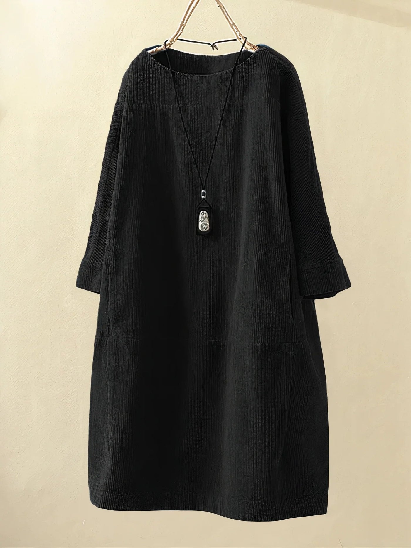 Laurine | Robe Tunique en Velours Côtelé