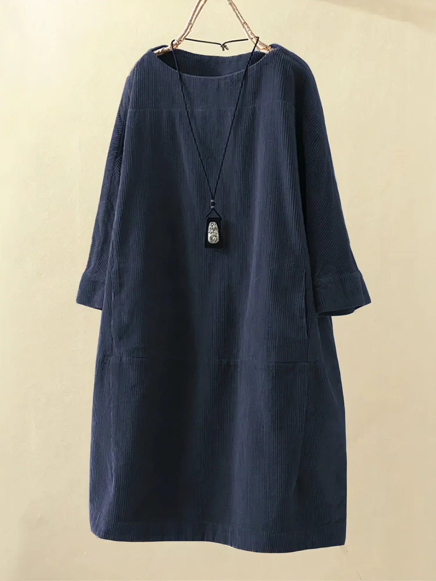 Laurine | Robe Tunique en Velours Côtelé