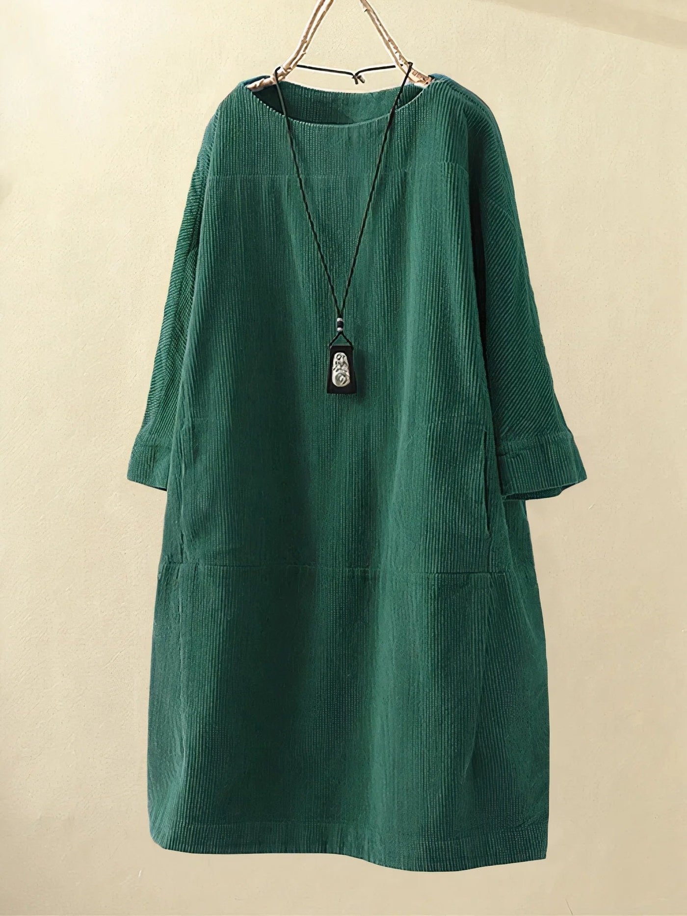 Laurine | Robe Tunique en Velours Côtelé