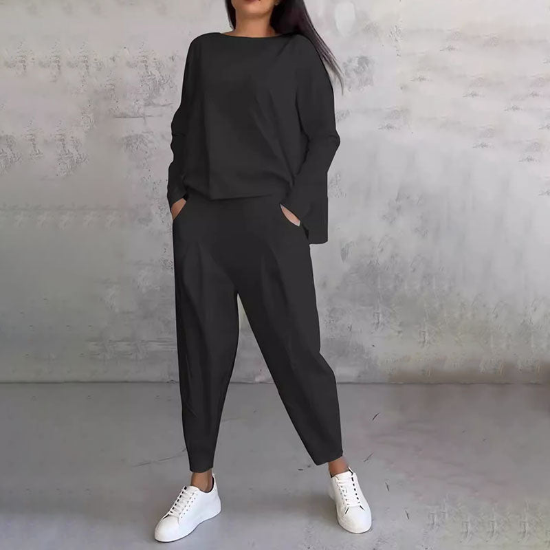 Amalia | Ensemble avec tee-shirt à manches longues et pantalon large