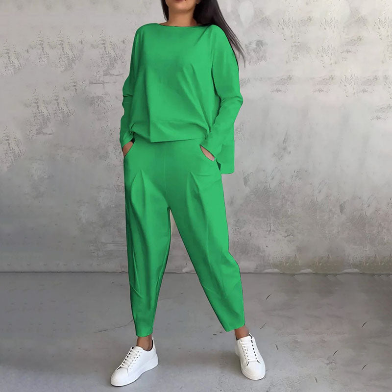 Amalia | Ensemble avec tee-shirt à manches longues et pantalon large